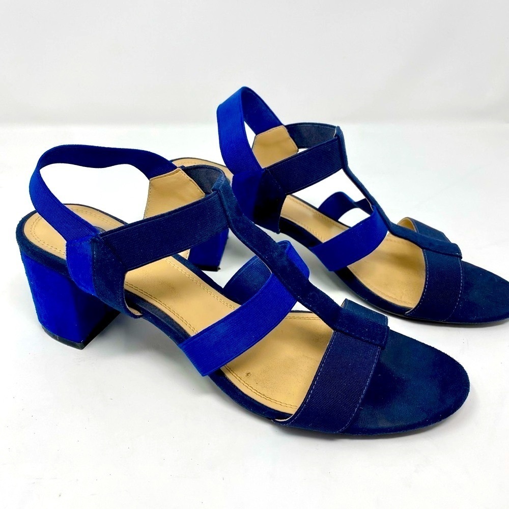 Elegant Blue Women's Heeled Sandals Size 9